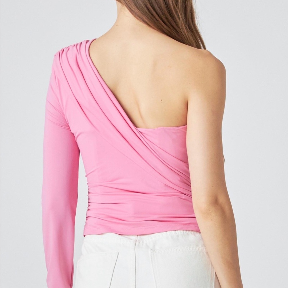Endless Rose Brand Pink One-Shoulder Top Size Medium NWT - Picture 4 of 6